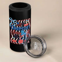 Funny 4th Of July American Honey 4 in 1 Can Cooler Tumbler USA Independence Day Coquette - Wonder Print Shop