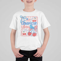 Funny 4th Of July American Honey T Shirt For Kid USA Independence Day Coquette - Wonder Print Shop