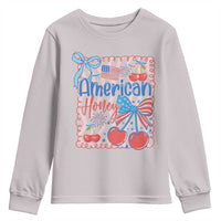 Funny 4th Of July American Honey Youth Sweatshirt USA Independence Day Coquette - Wonder Print Shop