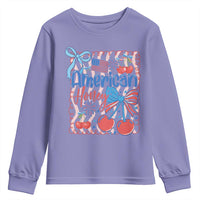 Funny 4th Of July American Honey Youth Sweatshirt USA Independence Day Coquette - Wonder Print Shop