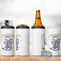 Funny 4th Of July Country Cowgirl 4 in 1 Can Cooler Tumbler American Girly Western Cowboy Boots - Wonder Print Shop