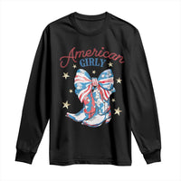 Funny 4th Of July Country Cowgirl Long Sleeve Shirt American Girly Western Cowboy Boots - Wonder Print Shop