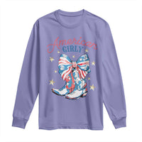 Funny 4th Of July Country Cowgirl Long Sleeve Shirt American Girly Western Cowboy Boots - Wonder Print Shop