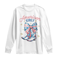 Funny 4th Of July Country Cowgirl Long Sleeve Shirt American Girly Western Cowboy Boots - Wonder Print Shop