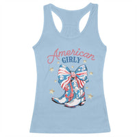 Funny 4th Of July Country Cowgirl Racerback Tank Top American Girly Western Cowboy Boots - Wonder Print Shop