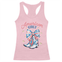 Funny 4th Of July Country Cowgirl Racerback Tank Top American Girly Western Cowboy Boots - Wonder Print Shop