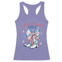 Funny 4th Of July Country Cowgirl Racerback Tank Top American Girly Western Cowboy Boots - Wonder Print Shop