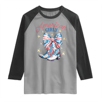 Funny 4th Of July Country Cowgirl Raglan Shirt American Girly Western Cowboy Boots - Wonder Print Shop