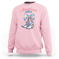 Funny 4th Of July Country Cowgirl Sweatshirt American Girly Western Cowboy Boots - Wonder Print Shop