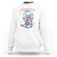 Funny 4th Of July Country Cowgirl Sweatshirt American Girly Western Cowboy Boots - Wonder Print Shop
