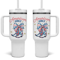 Funny 4th Of July Country Cowgirl Tumbler With Handle American Girly Western Cowboy Boots - Wonder Print Shop