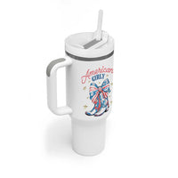 Funny 4th Of July Country Cowgirl Tumbler With Handle American Girly Western Cowboy Boots - Wonder Print Shop