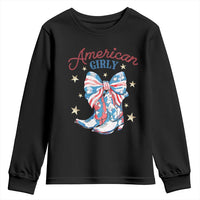 Funny 4th Of July Country Cowgirl Youth Sweatshirt American Girly Western Cowboy Boots - Wonder Print Shop