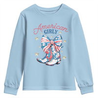 Funny 4th Of July Country Cowgirl Youth Sweatshirt American Girly Western Cowboy Boots - Wonder Print Shop
