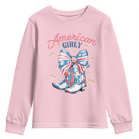 Funny 4th Of July Country Cowgirl Youth Sweatshirt American Girly Western Cowboy Boots - Wonder Print Shop
