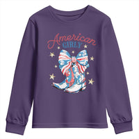 Funny 4th Of July Country Cowgirl Youth Sweatshirt American Girly Western Cowboy Boots - Wonder Print Shop