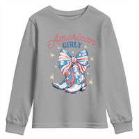 Funny 4th Of July Country Cowgirl Youth Sweatshirt American Girly Western Cowboy Boots - Wonder Print Shop