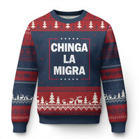 Funny Chinga La Migra Ugly Christmas Sweater Star Stripes - Wonder Print Shop