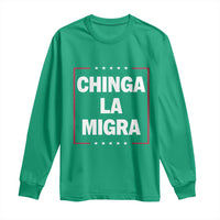 Funny Chinga La Migra Long Sleeve Shirt Star Stripes - Wonder Print Shop