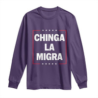 Funny Chinga La Migra Long Sleeve Shirt Star Stripes - Wonder Print Shop