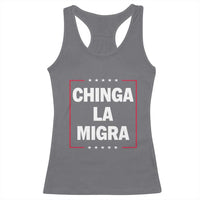 Funny Chinga La Migra Racerback Tank Top Star Stripes - Wonder Print Shop