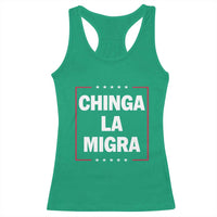 Funny Chinga La Migra Racerback Tank Top Star Stripes - Wonder Print Shop