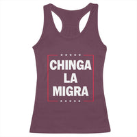Funny Chinga La Migra Racerback Tank Top Star Stripes - Wonder Print Shop