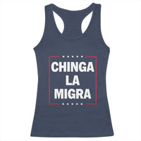 Funny Chinga La Migra Racerback Tank Top Star Stripes - Wonder Print Shop