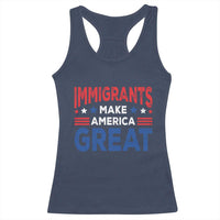 Funny Immigrants Make America Great Racerback Tank Top Stars Stripes - Wonder Print Shop