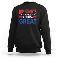 Funny Immigrants Make America Great Sweatshirt Stars Stripes - Wonder Print Shop