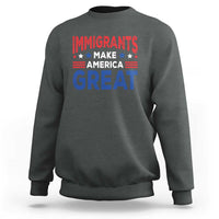 Funny Immigrants Make America Great Sweatshirt Stars Stripes - Wonder Print Shop