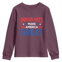 Funny Immigrants Make America Great Youth Sweatshirt Stars Stripes - Wonder Print Shop