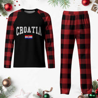 Croatia Hrvatska Flag Zagreb Croatian Jersey Retro Plaid Pajama Set
