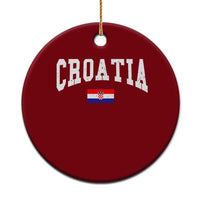 Croatia Hrvatska Flag Zagreb Croatian Jersey Retro Ceramic Ornament