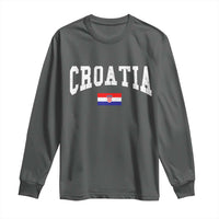 Croatia Hrvatska Flag Zagreb Croatian Jersey Retro Long Sleeve Shirt