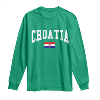Croatia Hrvatska Flag Zagreb Croatian Jersey Retro Long Sleeve Shirt