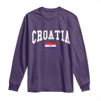 Croatia Hrvatska Flag Zagreb Croatian Jersey Retro Long Sleeve Shirt