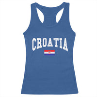 Croatia Hrvatska Flag Zagreb Croatian Jersey Retro Racerback Tank Top