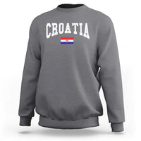 Croatia Hrvatska Flag Zagreb Croatian Jersey Retro Sweatshirt
