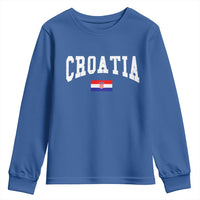 Croatia Hrvatska Flag Zagreb Croatian Jersey Retro Youth Sweatshirt