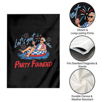 George Washington 4th of July Pool Party Garden Flag Let's Get This Party Founded