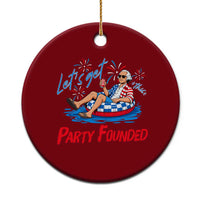 George Washington 4th of July Pool Party Ceramic Ornament Let's Get This Party Founded