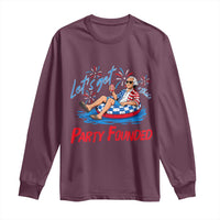 George Washington 4th of July Pool Party Long Sleeve Shirt Let's Get This Party Founded