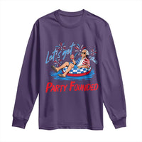 George Washington 4th of July Pool Party Long Sleeve Shirt Let's Get This Party Founded