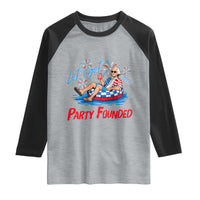 George Washington 4th of July Pool Party Raglan Shirt Let's Get This Party Founded