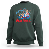 George Washington 4th of July Pool Party Sweatshirt Let's Get This Party Founded