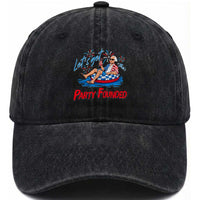 George Washington 4th of July Pool Party Washed Cotton Baseball Cap Let's Get This Party Founded