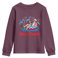 George Washington 4th of July Pool Party Youth Sweatshirt Let's Get This Party Founded