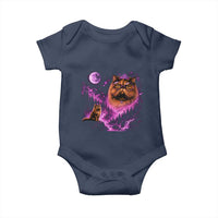 Princess Cat Howling To The Moon Vintage 90s Nature Baby Onesie