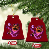 Princess Cat Howling To The Moon Vintage 90s Nature Ceramic Ornament